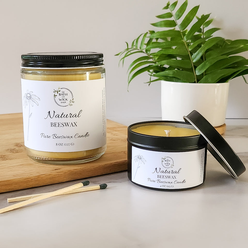 Natural Beeswax (Unscented) Pure Beeswax Candle – The Bath and Wick Shop